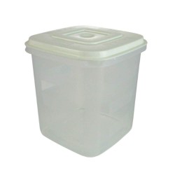 Cutie Alimente Bella, 1L, 9.5x9.5x12 cm, Capac Gri, Caserole Depozitare Alimente, Caserole Alimentare cu Capace din Plastic, Caserole din Plastic cu Capac, Caserola cu Capac, Cutii din Plastic pentru Depozitare si Pastrare Alimente