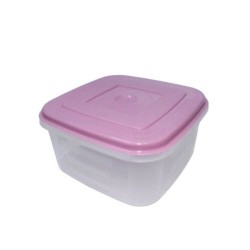 Cutie Alimente Mini Bella I, 750 ml, 10x10x4 cm, Capac Roz, Caserole Depozitare Alimente, Caserole Alimentare cu Capace din Plastic, Caserole din Plastic cu Capac, Caserola cu Capac, Cutii din Plastic pentru Depozitare si Pastrare Alimente
