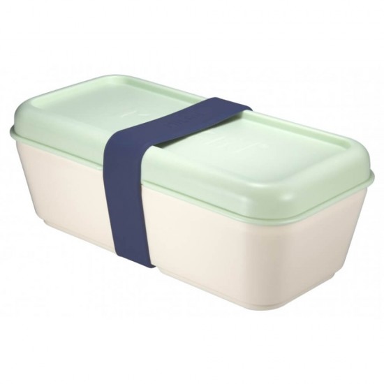 Cutie pentru Alimente Milan, 0.75 ml, 2 Comparimente Reglabile, Curea de Silicon, Plastic, Capac Verde, Caserola pentru Alimente, Cutie Compartimentata pentru Mancare, Cutie Alimentara din Plastic, Cutie Alimentara cu Capac