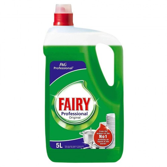 Detergent Lichid FAIRY Professional Original, 5L, pentru Indepartarea Grasimilor, Fairy Detergent de Vase, Detergent Lichid pentru Vase, Degresant pentru Vase, Detergent Impotriva Grasimilor, Detergent Vase, Degresant Vase