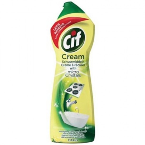 Detergent CIF Cream Citrus, 750 ml, Parfum de Lamaie, Solutie Crema Curatat, Detergent Cif pentru Multisuprafete, Detergent Crema pentru Exterior, Cif Crema de Curatat, Solutii si Produse de Curatenie