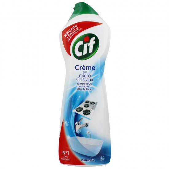 Detergent CIF Cream Microcristaux, Cantitate 750 ml, Detergent Crema pentru Bucatarie, Detergent Crema pentru Baie, Cif Crema de Curatat, Solutii si Produse de Curatenie