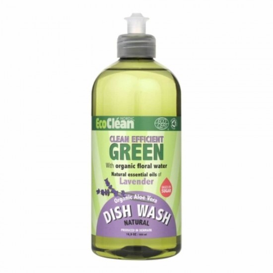Detergent de Vase Lichid Eco Clean Nordic, 500 ml, Parfum de Lavanda, Eco Clean Detergent de Vase, Detergent de Vase Manual, Detergent Lichid Bio pentru Vase, Degresant pentru Vase, Detergent Impotriva Grasimilor, Solutii Curatare Vase
