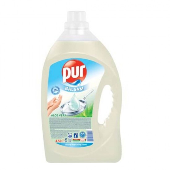 Detergent pentru Vase Lichid PUR Professional Aloe Vera, 4.5 L, Extract de Aloe Vera, Pur Detergent de Vase, Detergent de Vase Manual, Detergent Lichid pentru Vase, Degresant pentru Vase, Detergent Impotriva Grasimilor