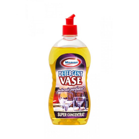 Detergent de Vase Concentrat Puternic Parfumat Misavan, 500ml, Detergent Lichid pentru Vase, Detergent Vase cu Parfum, Detergent Vase Calitativ