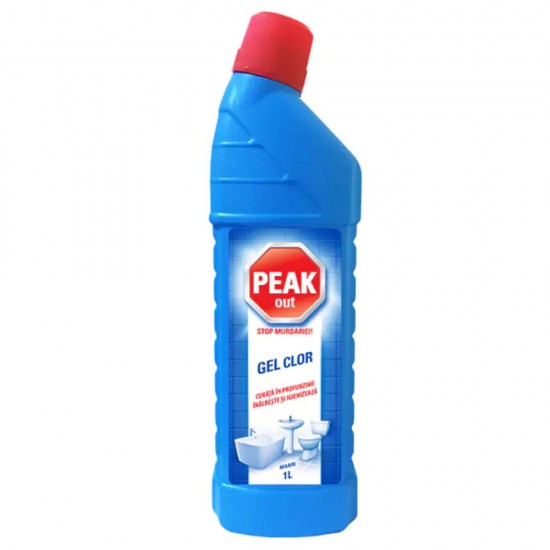 Dezinfectant Clor Suprafete Sanitare Peak Out, Parfum Marin, 1 L, Dezinfectant Clor pentru Suprafete, Dezinfectant Clor pentru Suprafete Sanitare, Dezinfectant Clor pentru Suprafete Sanitare cu Parfum