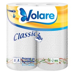 Set  2 Role Prosoape de Hartie Volare Classic in 2 Straturi, Culoare Alba, Prosop din Hartie, Prosoape Hartie de Unica Folosinta, Prosoape de Hartie pentru Bucatarie, Role de Hartie, Rola Prosop pentru Bucatarie, Prosoape de Hartie pentru Maini 