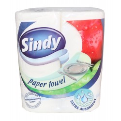 Prosop Hartie Sindy 2 Straturi, 2 Buc/Set, 50 Foi/Rola, Celuloza Pura, Rola Servetele Hartie, Prosoape Hartie si Servetele, Prosoape Unica Folosinta
