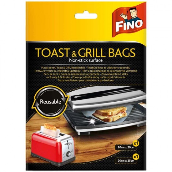 Pungi Fino Toast & Grill, 2 Buc/Set, Reutilizabile, Anti Lipire, Pungi pentru Toast si Grill Reutilizabile, Pungi Reutilizabile pentru Grill si Toast, Pungi Toast and Grill Anti Lipire, Pungi pentru Gratar, Pungi pentru Prajitorul de Paini