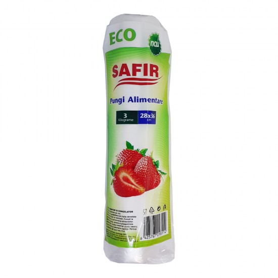 Pungi Alimentare SAFIR ECO 3 Kg, Dimensiune 28x36 cm, 380 Buc/Set, Pungi Alimentare 3 kg, Pungi Eco, Pungi Eco 3 kg, Pungi Alimentare pe Rola, Rola de Pungi, Set Pungi Alimentare, Pungi Polietilena, Pungi Congelator