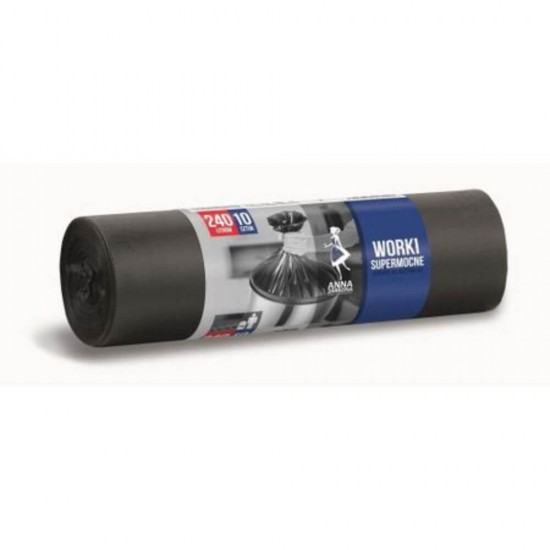 Rola 10 Saci Menajeri Ana Superstrong, 240 L, 120x125 cm, Negru, Saci Menaj, Saci de Gunoi, Saci Menajeri 240 L, Saci de Gunoi Negri, Saci Menajeri Negri Mari, Saci Menajeri Mari, Rola Saci Menajeri, Saci Menajeri la Rola, Saci Menajeri Rola