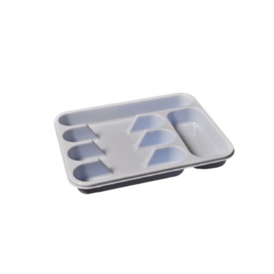 Suport Tacamuri  STERK, 32x27x4 cm, 5 Compartimente, pentru Sertar, Plastic Alb, Suporturi de Plastic pentru Depozitarea Tacamurilor in Sertar, Suport Plastic de Sertar pentru Tacamuri,  Suporturi Compartimente Sertar pentru Tacamuri