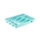 Suport Tacamuri  STERK, 32x27x4 cm, 5 Compartimente, pentru Sertar, Plastic Turcoaz, Suporturi de Plastic pentru Depozitarea Tacamurilor in Sertar, Suport Plastic de Sertar pentru Tacamuri,  Suporturi Compartimente Sertar pentru Tacamuri