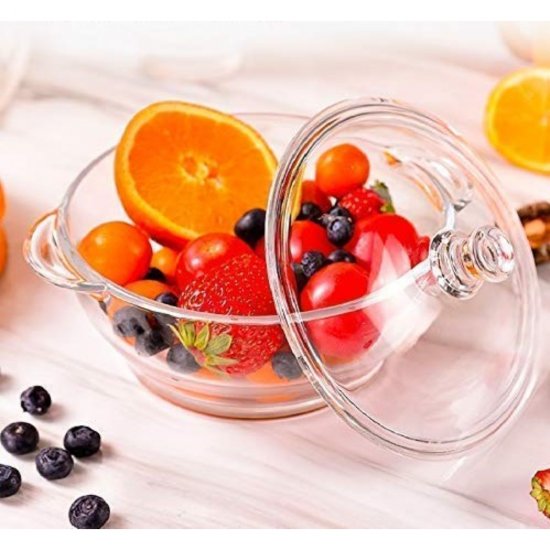 Bol de Sticla Pougine 310x220x160 mm, Capacitate 1800 ml, Capac si Maner din Sticla, Bol Sticla, Bol Sticla Pougine, Bol de Sticla 1800 ml, Bol Sticla Transparent, Bol de Sticla Transparent, Bol Sticla pentru Preparate, Bol Sticla pentru Mancare