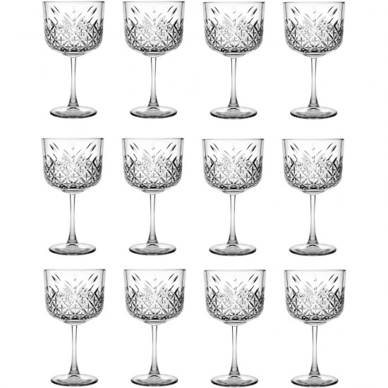 Set 12 Pahare din Sticla Incolora Pasabache Timeless, 500 ml, Ornamentala, Pentru Cocktail, Cu Picior, Pahare Sticla Pasabahce, Pahare Cristal , Pahare Ieftine, Pahare cu Picior pentru Apa, Pahar Cocktail Pasabahce