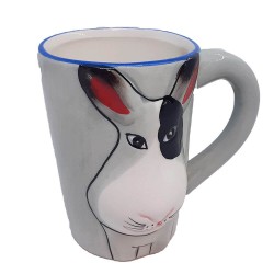 Cana Ceramica cu Model, 8x10.5 cm, Multicolora, Iepuras, Cani Ceramica cu Model Iepuras, Cani din Ceramica pentru Copii, Cani Ceramica cu Model Iepuras pentru Copii, Cani din Ceramica cu Modele pentru Copii, Canite Ceramica pentru Copii