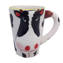 Cana Ceramica cu Model, 8x10.5 cm, Multicolora, Vacuta, Cani Ceramica cu Model Vacuta, Cani din Ceramica pentru Copii, Cani Ceramica cu Model Animalute pentru Copii, Cani din Ceramica cu Modele pentru Copii, Canite Ceramica pentru Copii