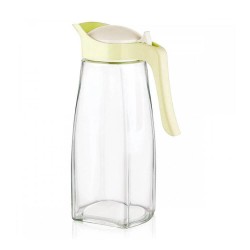 Carafa Sticla cu Capac Miradan, 1.5 L, 10.5x8.5x26.5 cm, Material Sticla cu Capac Plastic Nude, Carafe din Sticla, Carafe Sticla pentru Bauturi 1.5 L, Pahare Sticla 1.5 L, Carafe 1.5 L cu Capac, Recipiente din Sticla pentru Bauturi, Carafe cu Capac 1.5L