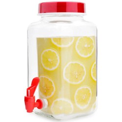 Dispenser Limonada Herevin, 5L, cu Robinet, Sticla/Plastic, Dispensere cu Robinet pentru Limonada, Dispensere Limonada 5L cu Robinet, Dozator pentru Bauturicu Robinet, Recipiente si Dispensere cu Robinet pentru Sucuri si Limonade
