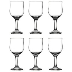 Set 6 Pahare Pasabahce Tulipe, 315 ml, Set Pahare Bar 315 ml, Pahare pentru Sucuri si Apa 315 ml, Set Pahare de Sticla cu Picior, Pahare cu Picior pentru Bauturi, Accesorii pentru Bar, Set Pahare cu Picior din Sticla