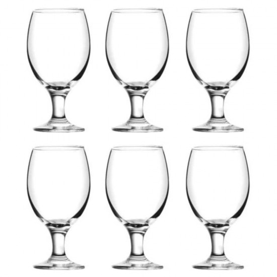 Set 6 Pahare Bere Pasabahce Bistro, 400 ml, Set Pahare pentru Bere 400 ml, Pahare pentru Bere 400 ml, Pahare cu Picior pentru Bere 400 ml, Accesorii pentru Bar, Set Pahare cu Picior din Sticla pentru Bere