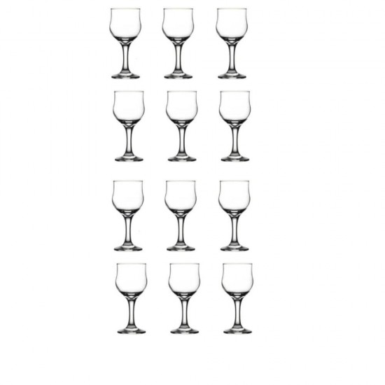 Set 12 Pahare din Sticla Incolora 175 ml, Pasabahce Bistro, pentru Vin Alb, cu Picior, Pahare Vin Alb, Pasabahce Pahare, Pahare Bistro