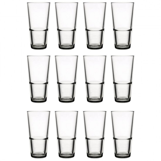 Pahar din Sticla Incolora, Pasabahce Grande-S, Long Drink, 12 Buc/Set, 284 Ml/Capacitate, 128 Mm/Inaltime, Pahare Sticla Pasabahce, Pahare Cristal Transparente, Pahare Ieftine, Set de Pahare Pasabahce