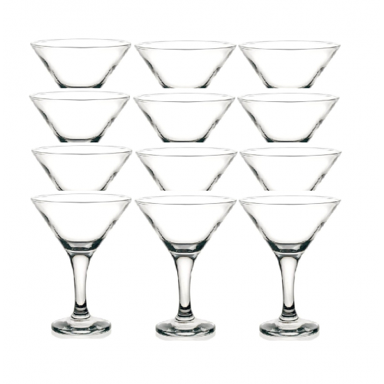 Set 12 Pahare din Sticla Incolora Pasabache Bistro, 190 ml, 136 mm, Pentru Martini, Cu Picior, Pahare Sticla Pasabahce, Pahare Cristal, Pahare cu Picior pentru Martini, Pahare cu Picior din Sticla Incolore, Pahar Sticla Martini