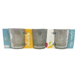 Set 3 Cani Incolore de Sticla Kandil, Model Cercuri in Sticla, 240 ml, Cani de Sticla, Cani Transparente, Cani pentru Apa, Cani de Apa, Set Cani, Cana de Sticla, Cana Transparenta, Cana de Apa, Cana Suc, Cana Bauturi, Cana Cafea, Cani Cafea, Cani Suc