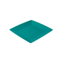 STERK Farfurie Patrata Mica, 17x17x3 cm, Turcoaz, Plastic, Farfurie Patrata Turcoaz, Farfurie Turcoaz, Farfurie Plastic, Farfurie Patrata, Farfurie Adanca, Farfurie Rotunda Adanca, Vesela Masa, Farfurii Adanci