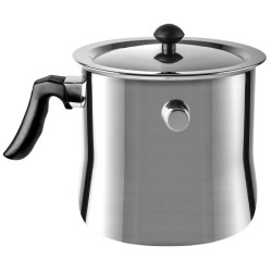Oala Bain-Marie cu Capac pentru Lapte, 2.5 L, 1 Kg, Culoare Gri, Oale Bain-Marie pentru Lapte cu Capac, Oala Bain-Marie pentru Fiert Laptele, Oale cu Capac pentru Fiert Lapte, Vesela pentru Bucatarie