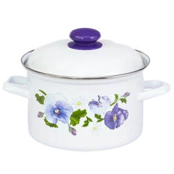 Oala Inalta Email de Bucatarie, 4.5 L, Alb, Model Floral, Oala Email, Oala Emailate, Oala de Bucatarie, Oale Email de Bucatarie, Oale Email cu Model, Oale Email de Bucatarie cu Model, Oala Email Albe