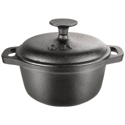 Vas Fonta Cocotte cu Capac, Diametru 18 cm, 1.5 L, 3 Kg, Culoare Neagra, Vas pentru Gatit Cocotte, Oala Cocotte, Oala Cocotte Fonta,Vas Fonta cu Capac, Vase din Fonta cu Capac, Vas pentru Gatit din Fonta, Vase pentru Bucatarie, Vase din Fonta pentru Gatit