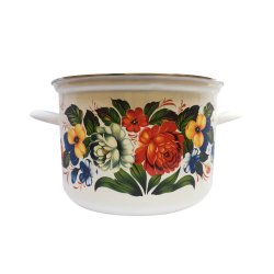 Oala Inalta 6 L, Email, Alba, Model Floral, Oale Bucatarie, Oala Bucatarie, Oala Email, Oale Email, Oala 6 L, Oale 6 L, Oala de Gatit, Oale de Gatit, Oala Supa, Oale Supe, Oala Ciorba, Oale Ciorba, Oale Emailate, Oala Emailata, Oala din Email