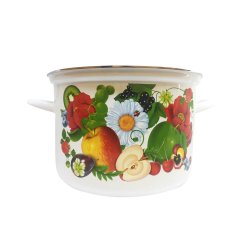 Oala Inalta 6 L, Email, Alba, Model cu Fructe, Oala Bucatarie, Oale Bucatarie, Oala Email, Oale Email, Oala 6 L, Oale 6 L, Oala de Gatit, Oale de Gatit, Oala Supa, Oale Supe, Oala Ciorba, Oale Ciorba, Oale Emailate, Oala Emailata, Oala din Email