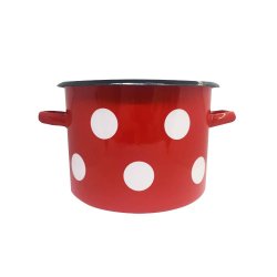 Oala Cilindrica 3 L, Email, Rosie, Model cu Buline Albe, Oala Bucatarie, Oale Bucatarie, Oala Email, Oale Email, Oala 3 L, Oale 3 L, Oala de Gatit, Oale de Gatit, Oala Supa, Oale Supe, Oala Ciorba, Oale Ciorba, Oale Emailate, Oala Emailata, Oala din Email