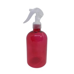 Flacon Pulverizator, 500 ml, Plastic Transparent/Rosu, Pulverizator, Recipient Plastic pentru Pulverizare, Spray Pulverizator 500 ml, Flacon Spray pentru Pulverizare, Recipiente Spray pentru Pulverizare
