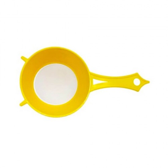 Strecuratoare de Plastic Galbena, Diametru 14 cm, Strecuratoare Plastic, Strecuratoare Paste, Strecuratoare Lapte, Strecuratoare Multifunctionala, Sita Deasa, Strecuratoare cu Sita Deasa, Strecuratoare Mare, Instrumente de Bucatarie