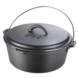 Tuci din Fonta Pura cu Capac, 3.5 Litri, 4.5 Kg, Diametru 25 cm, Culoare Neagra, Tuci pentru Aragaz, Tuci pentru Plita, Tuciuri Gatire Mancare, Tuciuri din Fonta, Tuciuri cu Capac, Tuciuri pentru Mancare, Tuciuri Negre Fonta