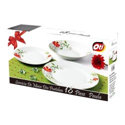 Serviciu de Masa din Portelan OTI, 18 Piese, Model Paula, Rotund, Culoare Alb, Set Serviciu de Masa din Portelan, Servicii de Masa Portelan, Serviciu de Masa 30 Piese, Servicii de Masa 30 Piese, Set Vesela din Portelan