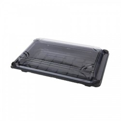 Set 500 Capace de Tavite Sushi, 180x123x22 mm, Capace din Plastic pentru Tavite Negre Sushi, Capac pentru Tavite Sushi, Capace pentru Caserole Sushi, Capac din Plastic pentru Sushi