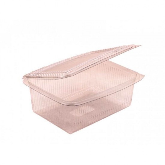 Caserole Capac Atasat, 205x150x70 mm, 100 Buc/Set, 1750 ml, Plastic Transparent, Caserole de Unica Folosinta, Caserole cu Capac din Plastic, Caserole din Plastic, Caserole Catering, Caserola cu Capac, Caserole din Plastic Unica Folosinta