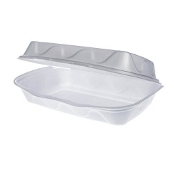 Caserole Hamburger, 240x155x70 mm, 100 Buc/Set, Polistiren Expandat, Culoare Alba, Caserole Polistiren, Caserole Unica Folosinta Hamburgeri, Ambalaje Catering, Cutii Unica Folosinta Hamburgeri, Caserole Fast Food, Caserola Hamburger