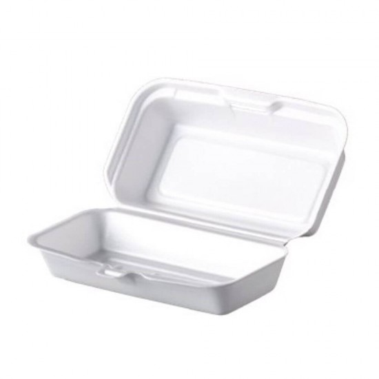 Caserole Hamburgeri, 194x146x78 mm, 200 Buc/Set, Polistiren Expandat, Culoare Alba, Caserole Polistiren, Caserole Unica Folosinta Hamburgeri, Ambalaje Catering, Cutii Unica Folosinta Hamburgeri, Caserole Fast Food, Caserola Hamburger