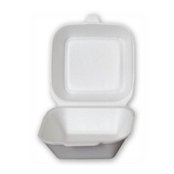 Caserole Hamburger, 134x141x72 mm, 200 Buc/Set, Polistiren Expandat, Culoare Alba, Caserole Polistiren, Caserole Unica Folosinta Hamburgeri, Ambalaje Catering, Cutii Unica Folosinta Hamburgeri, Caserole Fast Food, Caserola Hamburger