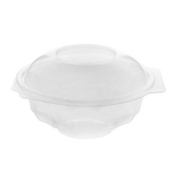 Caserole Salata, 250 ml, 100 Buc/Set, 106x68x106 mm, Plastic Transparent, Caserola Salata, Caserole Rotunde Salata, Caserole de Unica Folosinta, Caserole Salata din Plastic, Set Caserole din Plastic, Caserola din Plastic de Unica Folosinta