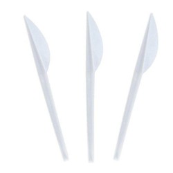 Cutite  Plastic de Unica Folosinta OTI, 20 Buc/Set, Lungime 16.3 cm, Culoare Alba, Set Cutite din Plastic, Tacamuri de Unica Folosinta, Cutite Albe din Plastic, Cutite de Unica Folosinta, Cutite din Plastic pentru Catering