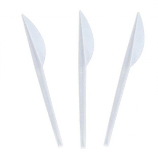Cutite din Plastic de Unica Folosinta, 20 Buc/Set, Lungime 16.3 cm, Culoare Alba, Set Cutite din Plastic, Tacamuri de Unica Folosinta, Cutite Albe din Plastic, Cutite de Unica Folosinta, Cutite din Plastic pentru Catering