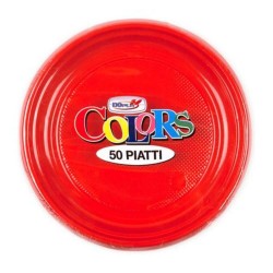 Farfurii Plastic OTI Dopla, Diametru 22 cm, 30 Buc/Set, Adanci, Culoare Rosie, Farfurii Aniversare, Farfurii Petrecere, Set Farfurii de Plastic, Farfurii Plastic de Unica Folosinta, Vesela de Unica Folosinta, Farfurii Plastic pentru Petreceri