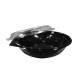 Farfurii Plastic, 1000 ml, 50 Buc/Set, cu Capac Detasabil, Culoare Negru/Transparent, Farfurii Rotunde Plastic, Farfurii cu Capac din Plastic, Farfurii Plastic de Unica Folosinta, Farfurii pentru Catering, Farfurii Unica Folosinta cu Capac